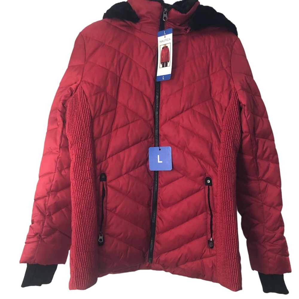 Nautica Women’s Red Puffer Jacket